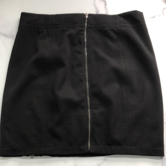 Zara TRF Double Zip Up Black Pencil Mini Skirt Size 8 - Picture 2 of 14